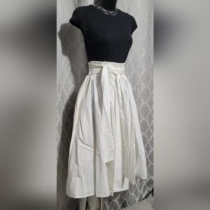 Ankara |  Midi Skirt w/ Head Wrap | 100% Cotton | White | One Size S–2XL